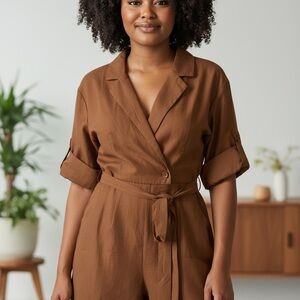 Fashion Nova Chestnut Brown Jumpsuit